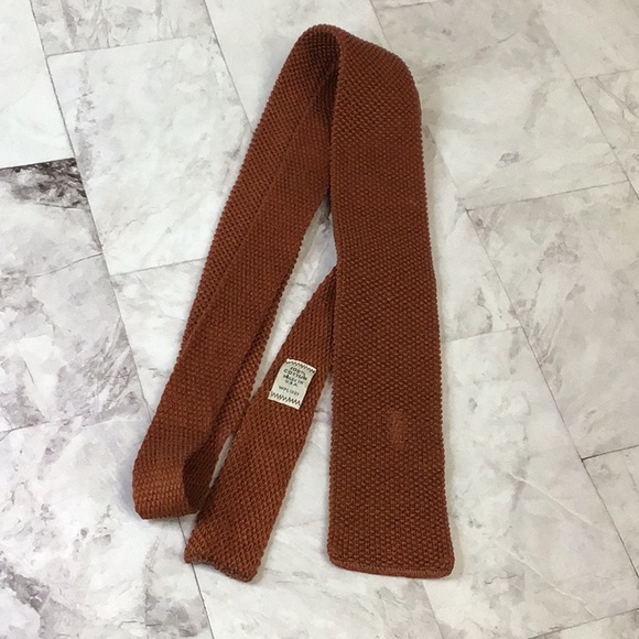 Square tip knit necktie, 100% Cotton Knit Tie - Picture 4 of 6